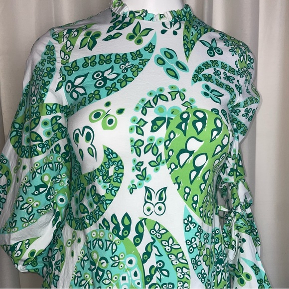 STAUD Carolina Butterfly Puffy Sleeve Minidress - Picture 2 of 16